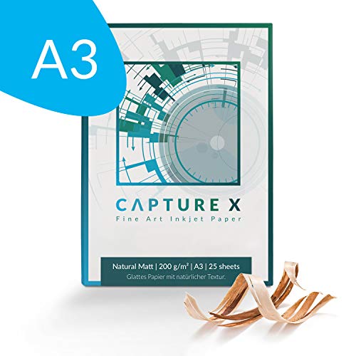 CAPTURE X Natural Matt, 200g/m², A3, 25 Blatt Box - natürliche Struktur -...