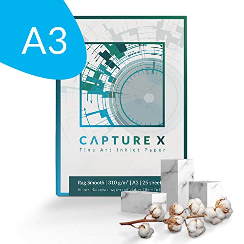 CAPTURE X Rag Smooth, 310g/m², A3, 25 Blatt Box - glatte...