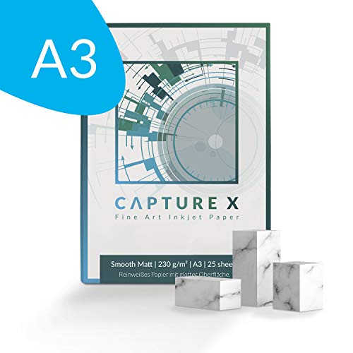 CAPTURE X Smooth Matt, 230g/m², A3, 25 Blatt Box - reinweiß, glatt - Fine...