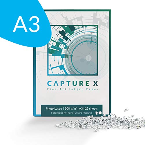 CAPTURE X Photo Lustre, 300g/m², A3, 25 Blatt Box - elegante Prägung -...